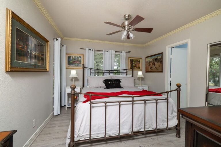 Bedroom with ceiling fan at 1311 Mount Gilead Rd, Keller TX