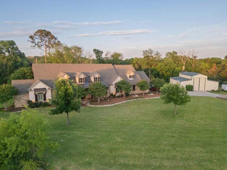 Aerial view of the front of 1331 Bancroft Road, Keller TX